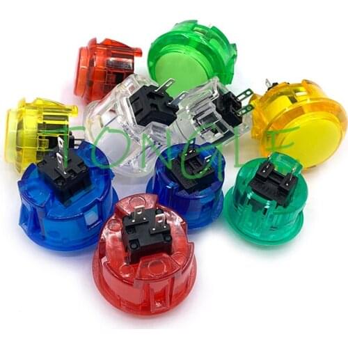 12 PCS Transparent No LED Arcade 30mm Push Button Copy SANWA Replace OBSF-30 OBSN-30 for DIY Raspberry PI MAME PC Pandora Game