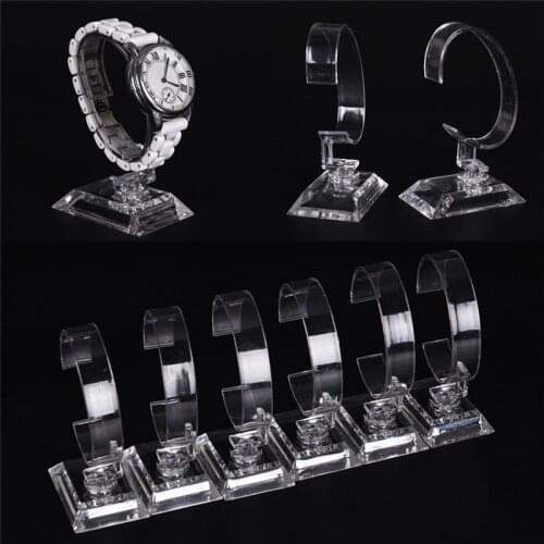 2pcs/lot Cheap Fashion Clear Acrylic Bracelet Watch Display Holder Arc-shaped Jewellery Stand Rack Retail Shop Showcase Cheap