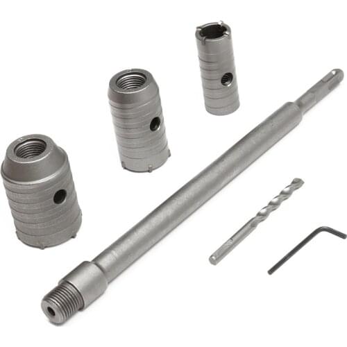 High Quality 3Pcs 30/40/50mm Shank Hole Saw Cutter Concrete Cement Stone Wall Drill Bit with Wrench