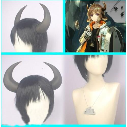Arknights Arknights Cosplay Necklace Pendant Headwear Black Horn Hairpin Hair Clip Halloween Carnival Cosplay Costume Accessory
