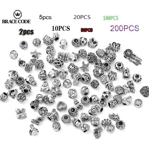 Mixed Random Delivery Alloy Silver-Plated Charm Beads Suitable For Ladies Original Bracelet Necklace Girls DIY Jewelry Making