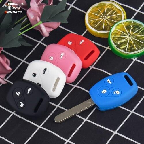 Dandkey 10pcs Silicone Car Key Cover Case For Honda Accord CR-V CRV Civic Pilot Freed StepWGN Remote 3 Buttons Car Key Stying