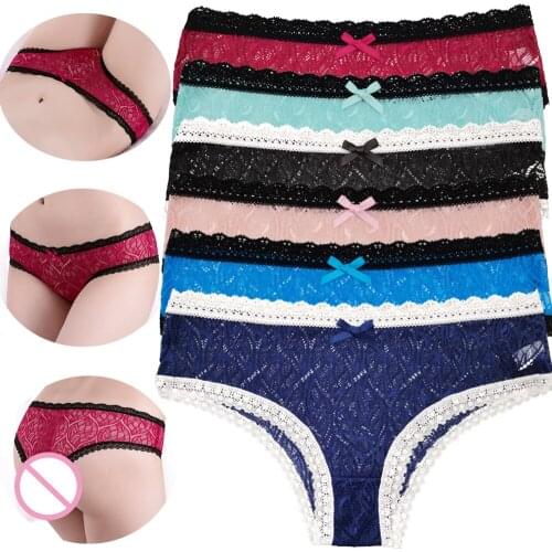 Exotic Lace Panties For Women New Lingerie Cotton Underwear Transparent Bikini Thongs Soft Underpant Intimates Femme Briefs