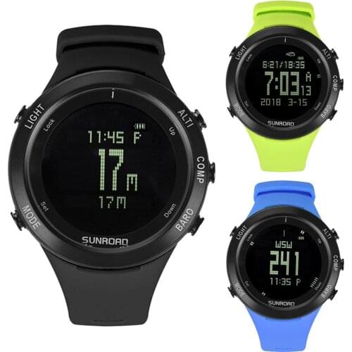 Hot Sale 50m Waterproof Digital Sports Heart Rate Monitor Weather Forcast Compass Watch