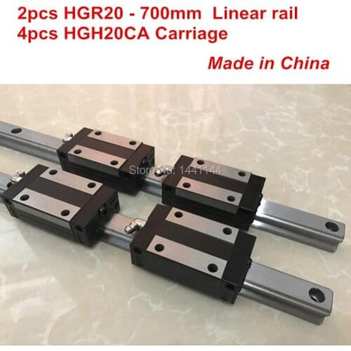 HGR20 linear guide: 2pcs HGR20 - 700mm + 4pcs HGH20CA linear block carriage CNC parts