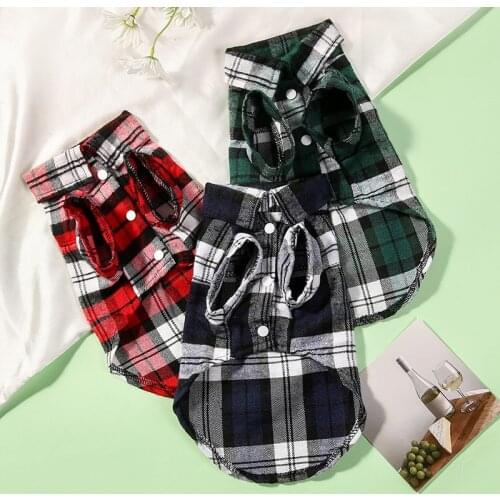 Classic Pet Shirts Summer Plaid Pet Dog Clothes for Small Dogs French Bulldog Puppy Cat Dog T-Shirt for Dogs Pets Clothing Pug