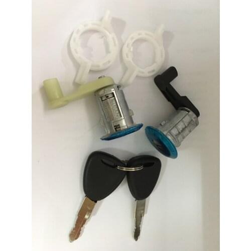 Left+Right Car Door Lock Barrel Cylinder with 2 Key 7701468981 7701468982 For Renault Megane Scenic Clio Master OE