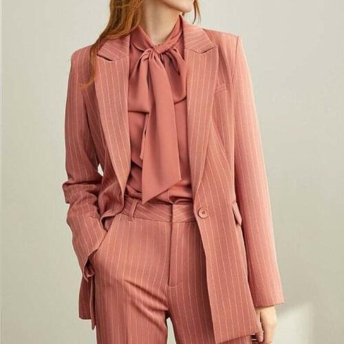 Fashion Striped Women Suits 2 Pieces Lady Formal Party Evening Suits Slim Fit Work Wear Ladies Tuxedos Guest Wedding Outfit