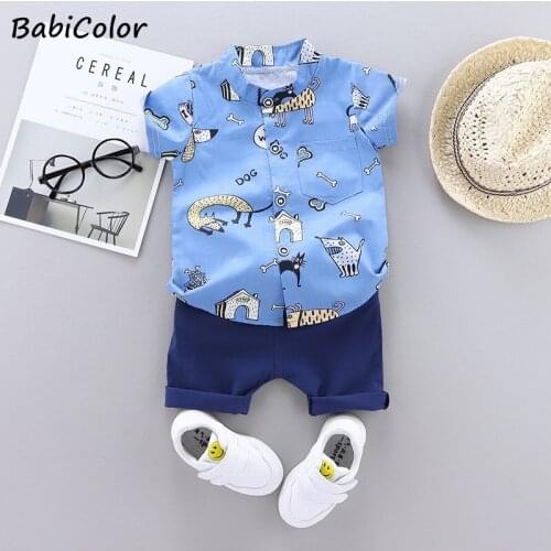Cartoon Cotton Summer Clothing Sets for Newborn Baby Boy Infant Fashion Outfit Clothes Suit T-shirt+Pant Suit Children Tracksuit