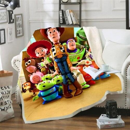 Cartoon Blanket Toy Story 3D Printed Blanket Couch Quilt Cover Travel Bedding Plush Throw Fleece Blanket Bedspread