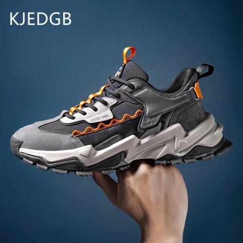 KJEDGB Brand Autumn New Chunky Sneakers Platform Men Shoes Outdoor Non-slip Thick-soled Trend Fashion Casual Shoes for Men