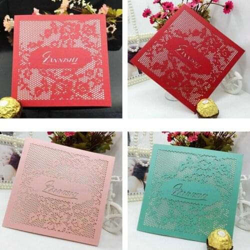 New 10Pcs Delicate Carved Wedding Party Invitation Card Blank Inner Page Invitations for Wedding/Business/Party/Birthday 8ZSH207