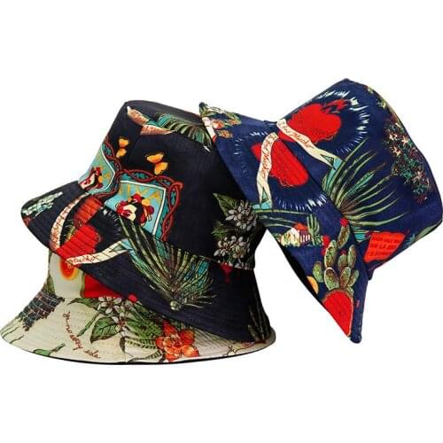 LDSLYJR Cotton Plant Print Bucket Hat Fisherman Hat Outdoor Travel Hat Sun Cap Hats for Men and Women 411
