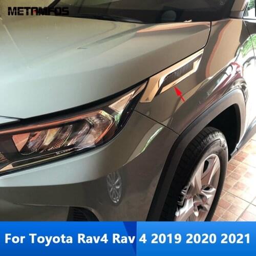 For Toyota Rav4 Rav 4 2019-2021 Front Head Light Lamp Headlight Eyelid Eyebrow Cover Molding Trim Strip Exterior Car Accessories