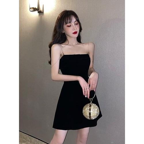 New Summer Preppy style Gothic Girls Sexy Sling Dress Black Women Fashion Sleeveless Mini Short Dresses