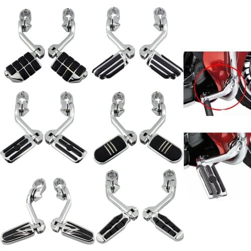 Motorcycle Foot Pegs Adjustable Long Angled Highway Peg Mount 1 1/4" 32mm Engine Guard Footrest for Harley Sportster Dyna