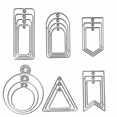 Hanging Tag Metal Cutting Dies Stencil DIY Scrapbooking Album Stamp Paper Card Embossing Craft Decor--S01