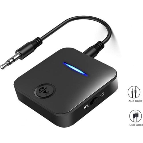 Portable Bluetooth 5.0 Adapter Professional 2-in-1 AUX Bluetooth Receiver Transmitter for Car Speaker