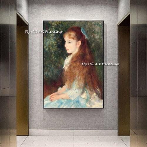 Portrait Arts Canvas Reproduction The Young Girl Elaine by Pierre Auguste Renoir Handmade Painting Poster Wall Decor Home Decor