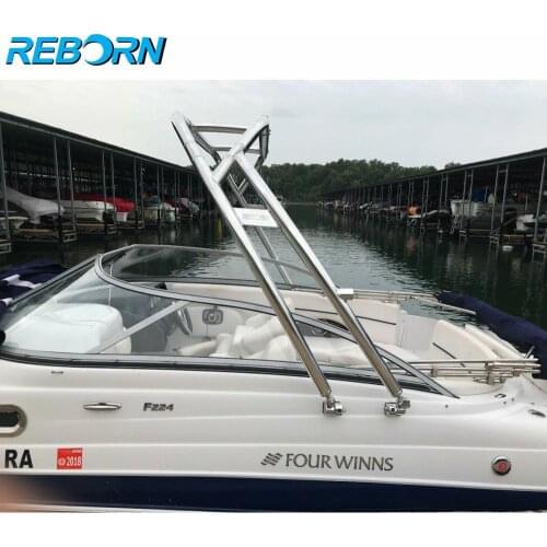 Reborn Launch Boat Wakeboard Tower Polished/ Forward-facing Boat Tower