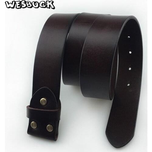 WesBuck Brand Men Genuine Leather Belt Fashion Real Leather Belts For Men Buckle Black Cowskin Belt Ceinture Homme brown color