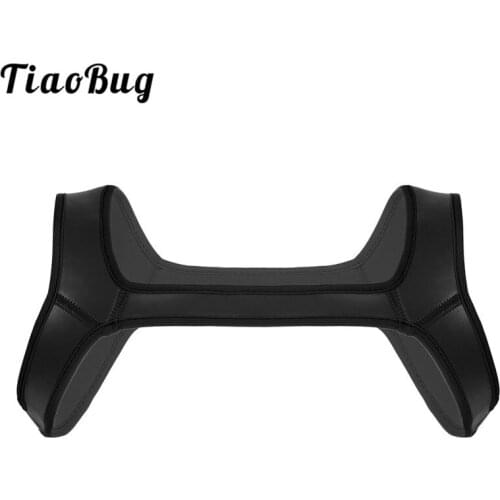 TiaoBug Neoprene Double Shoulder Wide Straps Men Harness Belt Muscles Protector Club Party Rave Bondage Costume Sexy Crop Tops
