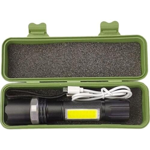 USB Built in Battery CREE Q5 Zoom Focus Mini LED Flashlight Torch Lamp Lantern 500 Lumen Adjustable Penlight Waterproof