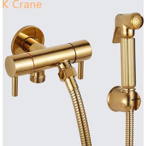 Bathroom Gold Toilet Bidet WC Anal Butt Ass Shower Cleaner Brass Anus Cleaning Bidet Sprayer Vaginal Health Sprayer Wash Bidets