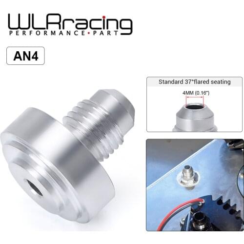 WLR RACING - Top Quality Aluminum AN4-AN Straight Male Weld Fitting Adapter Weld Bung Nitrous Hose Fitting Silver WLR-SL17-7204