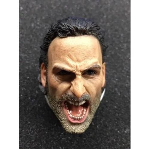 1/6 Rick Grimes Head Sculpt The Walking Dead For Hot Toys Male Figure Toys