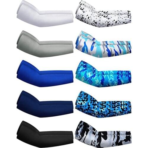 10 Pairs Sun Protection Arm Sleeves Cooling Sports Compression Athletic Sleeves for Basketball Running Cycling Golfing