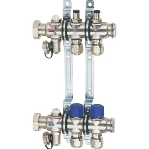 DN25 2-9 way stainless steel household water separator Underfloor water Heating Manifold floor heating accessories for 1/2 pex