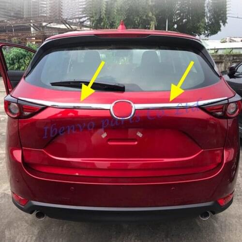 2Pcs Car Styling Rear Trunk Tailgate Trim For Mazda CX5 2017 Chrome CX-5 Bright Glossy Exterior Decoration Molding Accessories