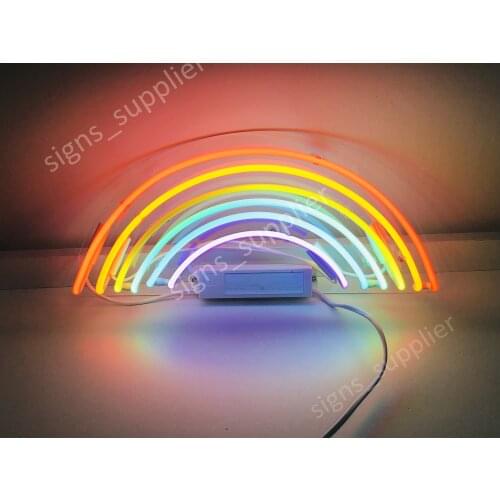 14“ Rainbow Acrylic Custom Neon Light Lamp Sign Beer Bar Handmade Real Glass Decorate Home Wall Room Windows Tube Artwork