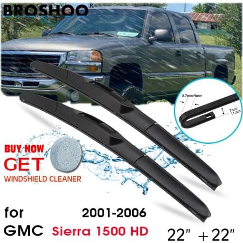 Car Wiper Blades Front Window Windscreen Windshield Wipers Blades Auto Accessories for GMC Sierra 1500 HD 22"+22" 2001-2006