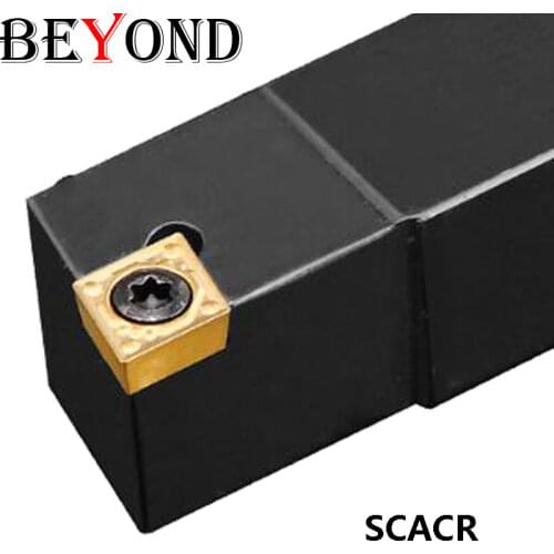 BEYOND 1PCS Lathe Cutting Tools Shank Solid Carbide External Turning Boring Bar SCACR 1212 SCACR1616H09 SCACR2020K09