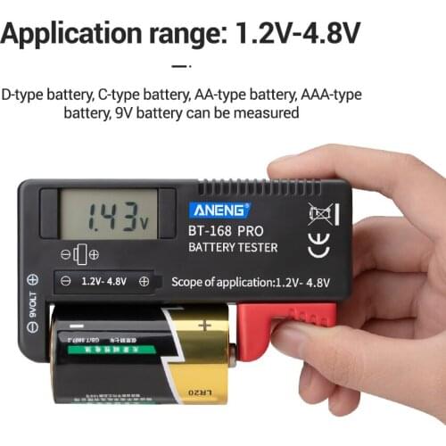BT-168 PRO Battery Tester Digital-display Type Tester Battery Checker Battery Capacity Diagnostic Tool Universal Tester Checking