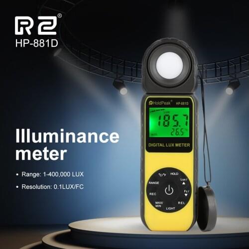 HoldPeak Lux Meter Digital Light Meter Professional Luxmeter Meters 0-200000 Lux Luminometer Photometer Handheld Light Meter