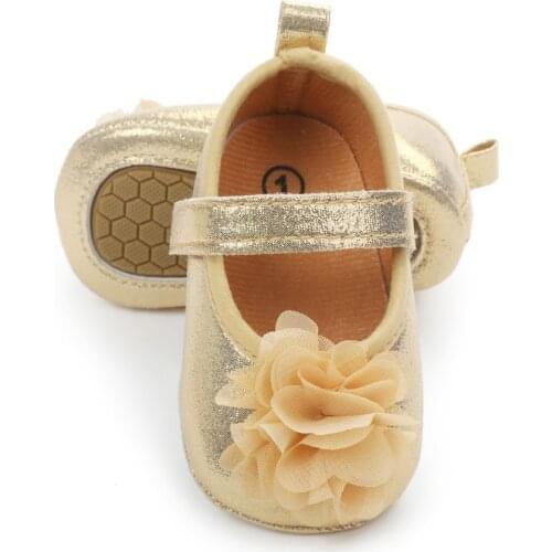 Spring Autumn Baby Girls Cute Flower Princess Shoes Soft Bottom Non-Slip Toddler Kids Prewalkers 0-18M