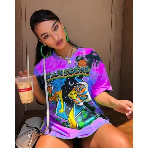 Home Clothes Sexy Print Loose Top T-shirt Womens T-shirt with Jeans Skirt Shorts Can Be Versatile Street Clothes High Street