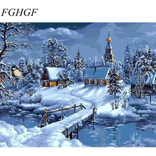 FGHGF Frameless Landscape Abstract Lover DIY Digital Oil Painting By Numbers Kits Wedding Home Decor For Living Room