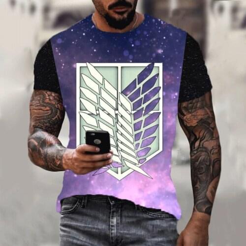 3d Mens T-shirt Attack on Titan Clothing Girls Short-sleeved Cool Tops Fashion Casual Summer New Boys Childrens Streetwear