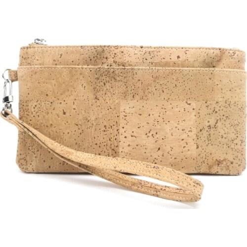 Classic Womens Cork Clutch with Cell Phone Purse for Vegan Fashion Wooden Handbag