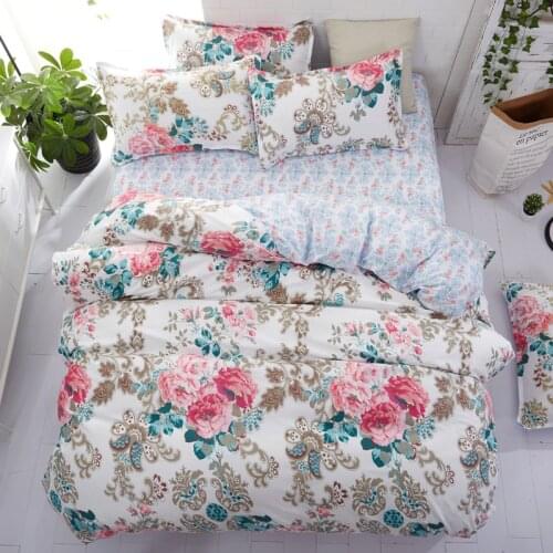 Bedding set bed linen summer duvet cover set elegant wedding bed set home decor pastoral flat sheet