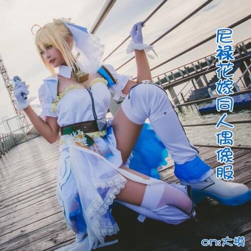 Anime Game FGO Saber Nero Cosplay Costume Vests Tops Pants Gloves Veils Socks Daily Carnival Party Festival Uniform Brand New