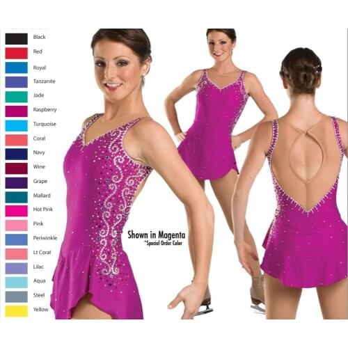 Hot Sales Girls Figure Skating Dresses Graceful New Brand Ice Figure Skating Dresses For Competition Kids DR3729