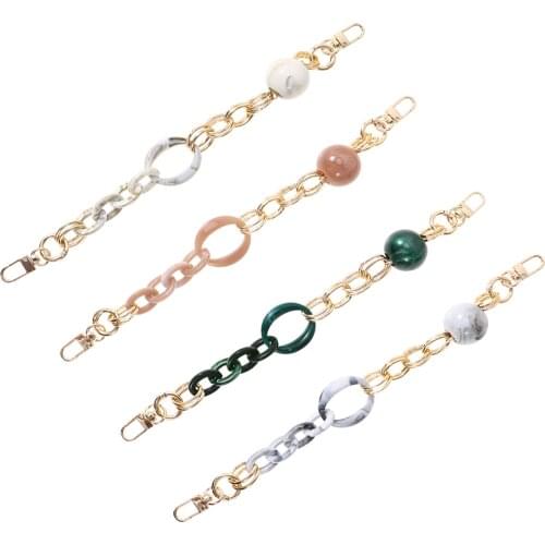 Fashion Handbag Accessory Chain Detachable Replacement Big Bead Strap Bag Chains Women Shoulder DIY Clutch Resin Handle Chains
