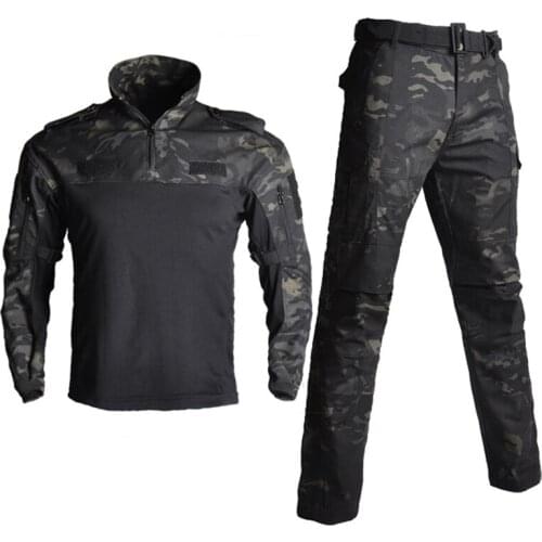 Mens Camouflage Tactical Uniforms Military Long Shirts and Combat Pants Airsoft Paintball Clothing Suit Sets Hunt Shoot Set