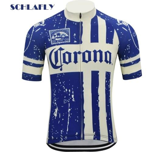 Corona beer men cycling jersey short sleeve blue bike wear jersey road jersey cycling clothing bicycle clothes schlafly