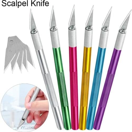 Engraving Scalpel Knife Set Metal Fruit Food Craft Sculpture Scalpel Blade Stationery Scalpel Handle and Blade #11 Carving Tools